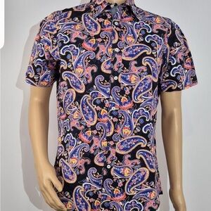 Daniel Cremieux Black and Pink Casual Button Down Shirt
